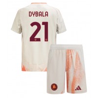 Camiseta AS Roma Paulo Dybala #21 Segunda Equipación Replica 2024-25 para niños mangas cortas (+ Pantalones cortos)